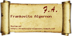 Frankovits Algernon névjegykártya